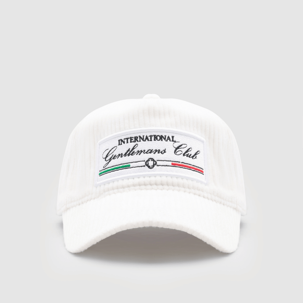 Italian Gentleman's Club Hat - Cord (White)