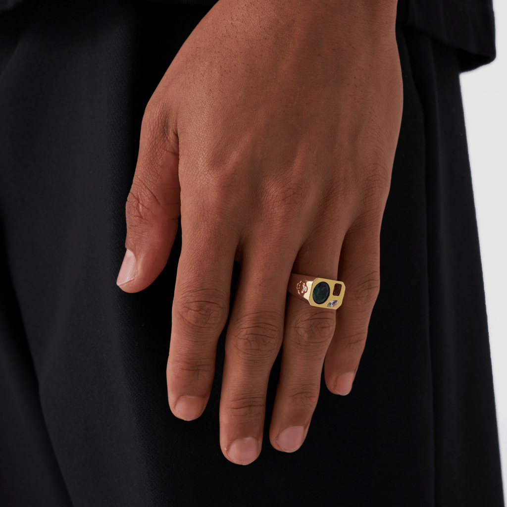 Tri Stone Ring (Gold)