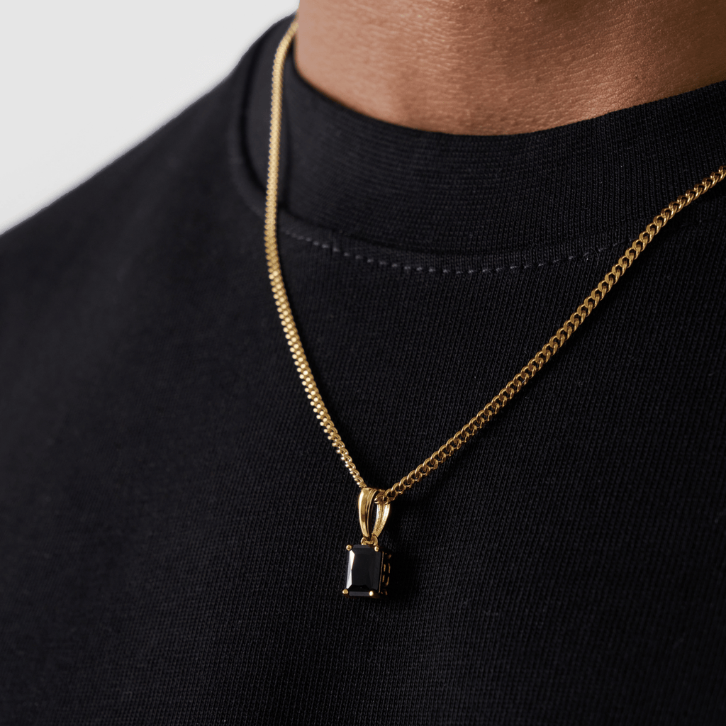 Onyx Stone Pendant (Gold)