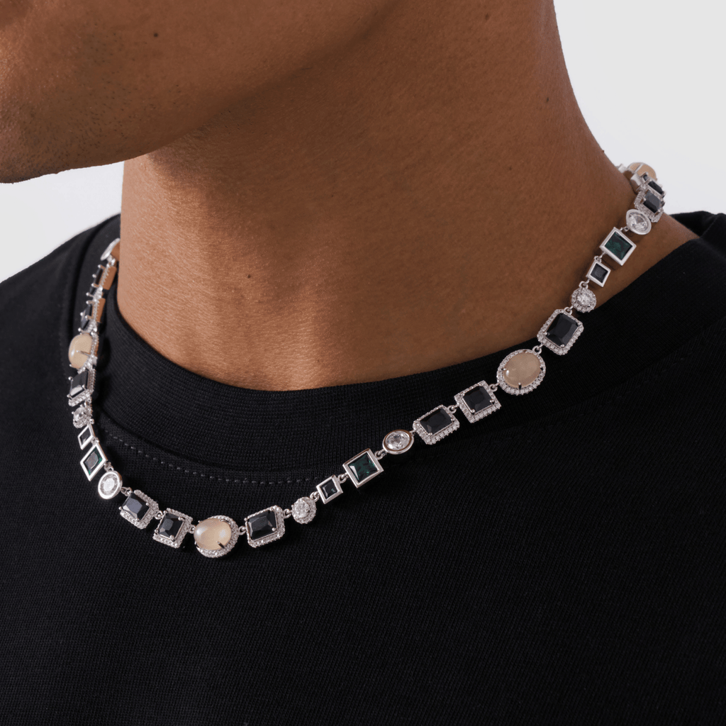 Onyx Gemstone Necklace (Silver)