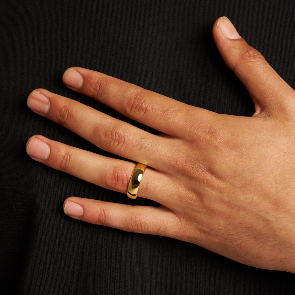 Rounded Ring (Gold) 7mm | 18ct Gold Tungsten