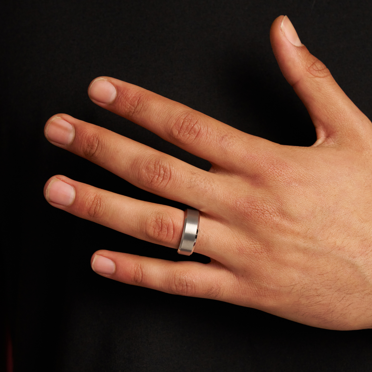Bevelled Ring (Silver) 8mm | Tungsten