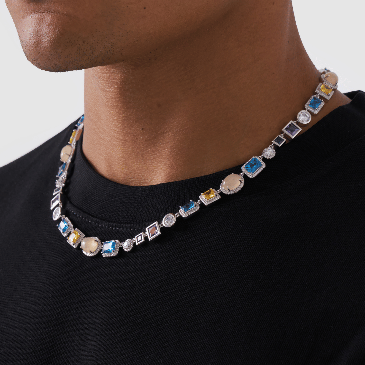 Sapphire Gemstone Necklace (Silver)