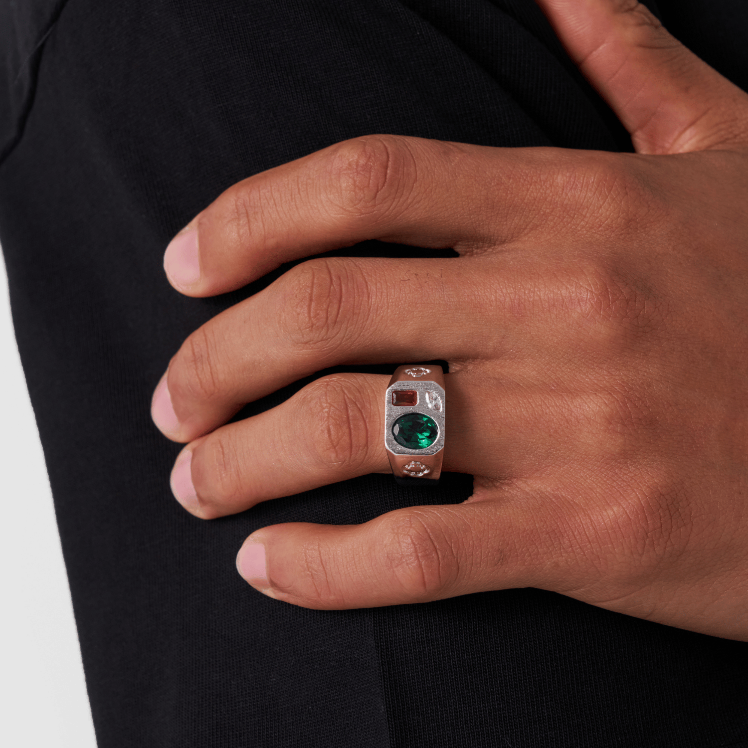 Tri Stone Ring (Silver)