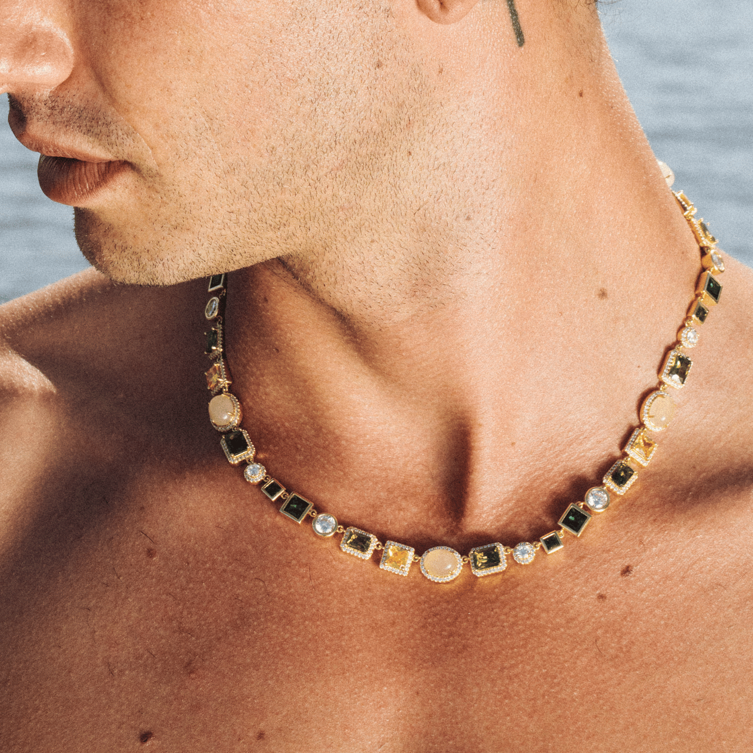 Emerald Gemstone Necklace (Gold)