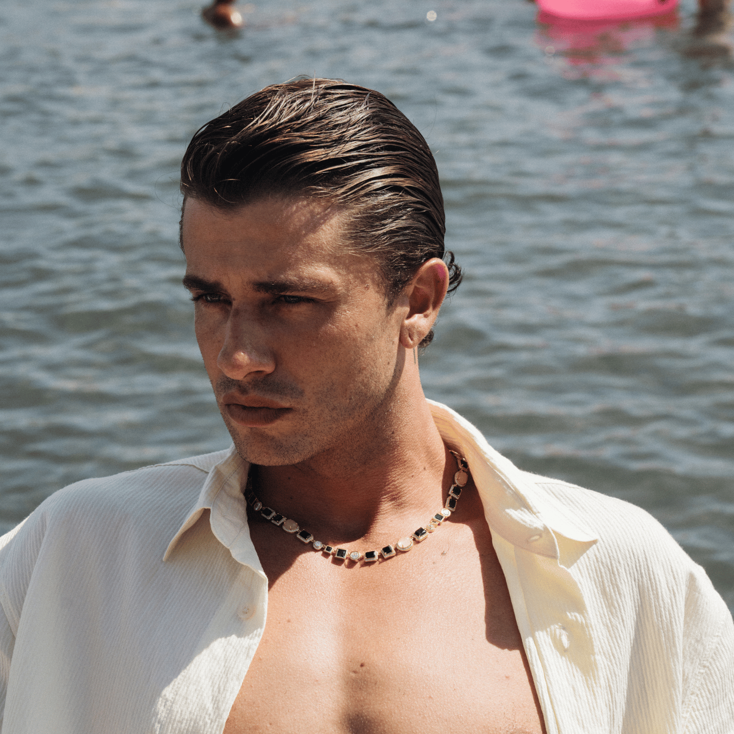 Onyx Gemstone Necklace (Gold)