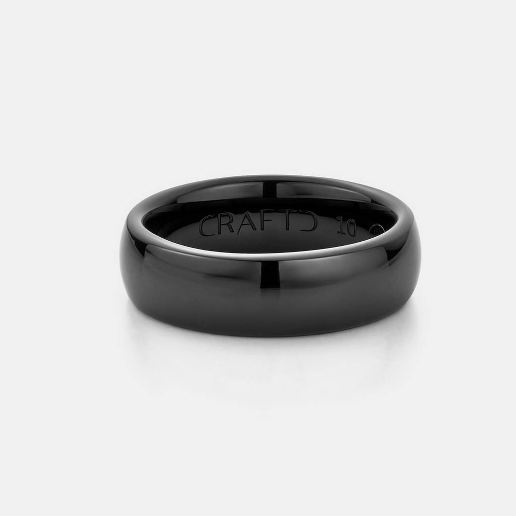 Rounded Ring (Black) 7mm | Tungsten