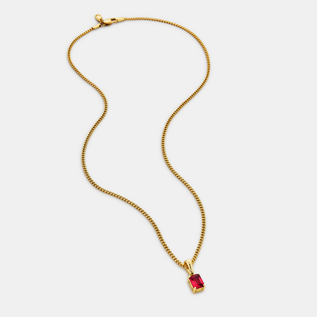 Ruby Stone Pendant (Gold)