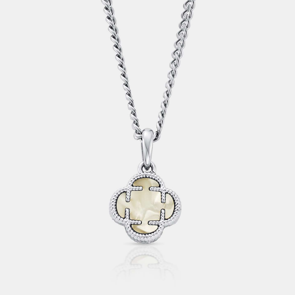 White Clover Stone Pendant (Silver)